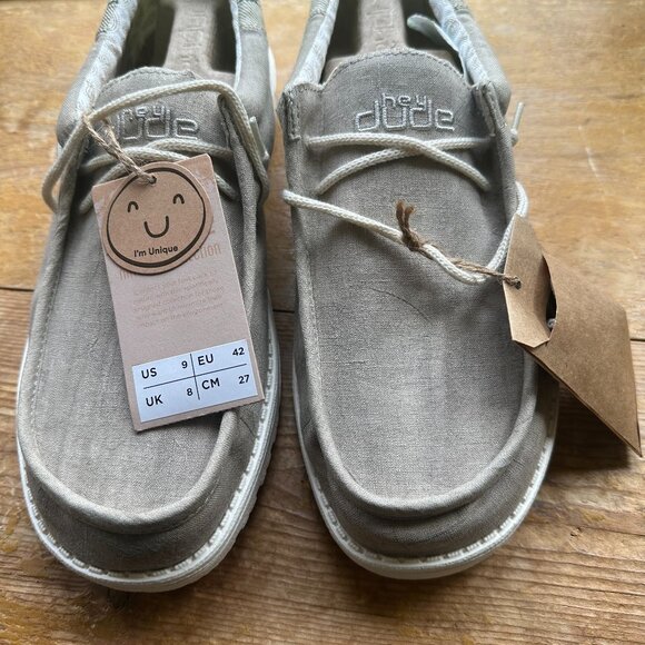 Hey Dude Other - HEY DUDE WALLY LINEN NATURAL KHAKI 9